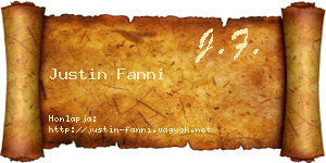 Justin Fanni névjegykártya