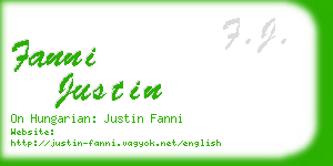 fanni justin business card